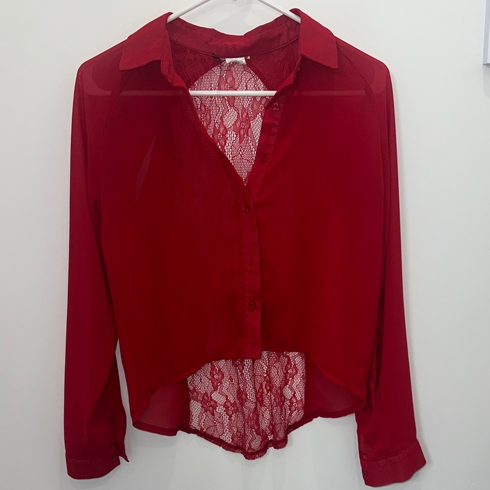 Elegant Red Women's Blouse